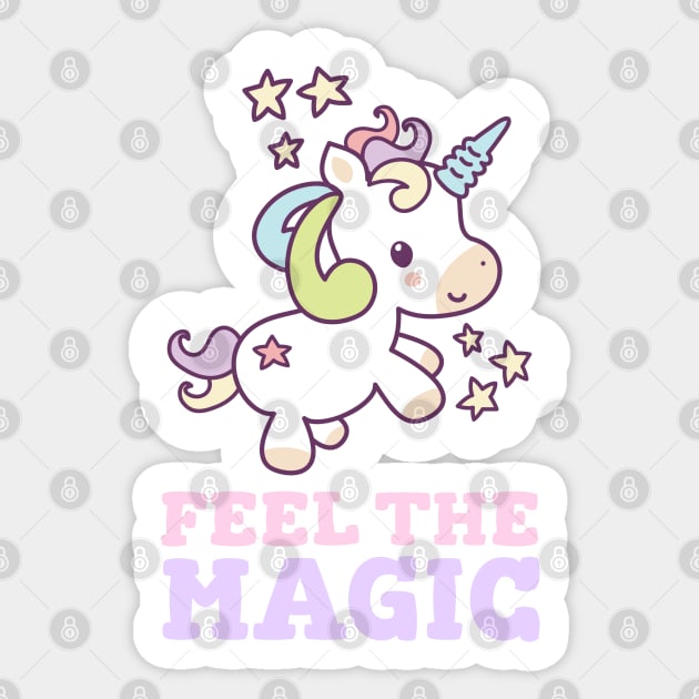 Feel The Magic Cute Unicorn Sticker by Xiaoxiao Art